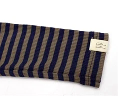 Petit Piao chocolate brown/indigo plum stribede leggings modal